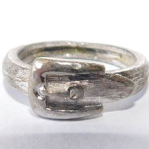 Vintage AVON Signed Silver Tone Belt Buckle Ring